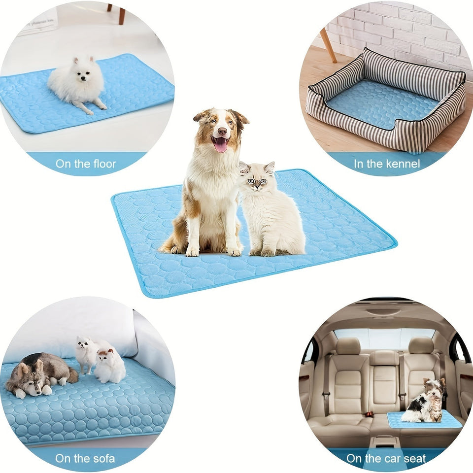 Dog Cooling Mat for Hot Weather – Chilled Pet Pad for Beds, Crates & Travel