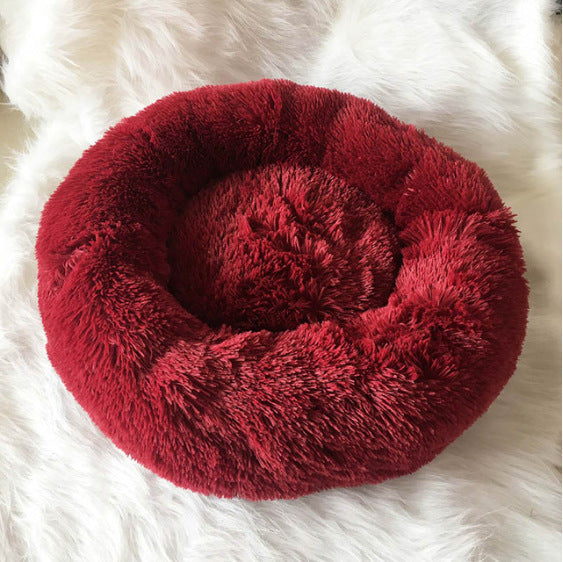 Luxury Round Pet Bed for Small Dogs & Cats – Plush Donut