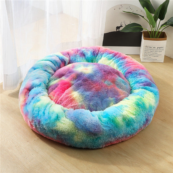 Luxury Round Pet Bed for Small Dogs & Cats – Plush Donut