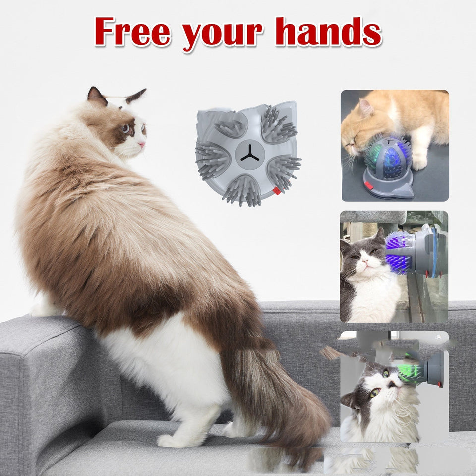Electric Pets Cat Brush LED toy massager with catnip and dual power modes for grooming and play