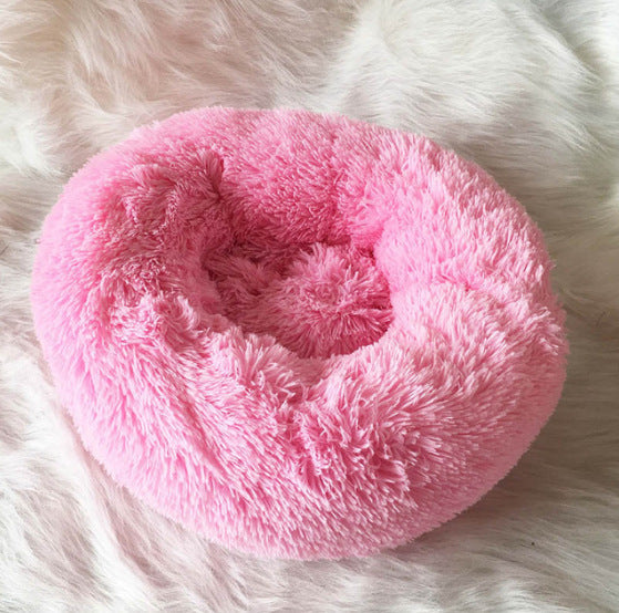 Luxury Round Pet Bed for Small Dogs & Cats – Plush Donut