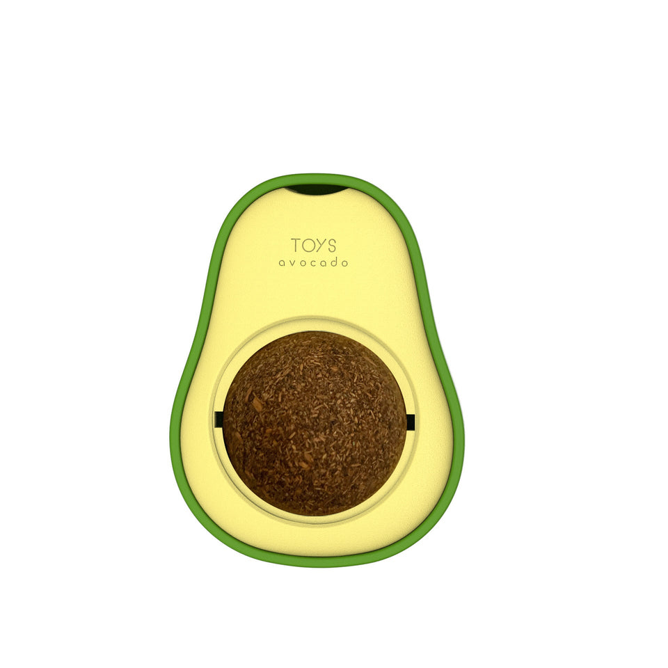 Avocado Catnip Toy – 360° Rotating Self-Cleaning Mint Ball for Cats.