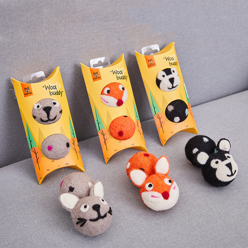 Colorful Felt Cat Toy Ball with Animal Sounds.