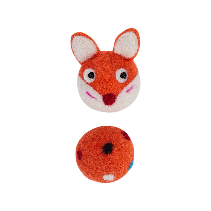 Colorful Felt Cat Toy Ball with Animal Sounds.