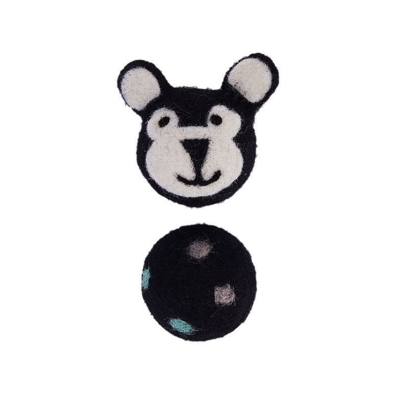 Colorful Felt Cat Toy Ball with Animal Sounds.
