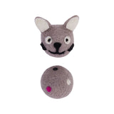 Colorful Felt Cat Toy Ball with Animal Sounds.