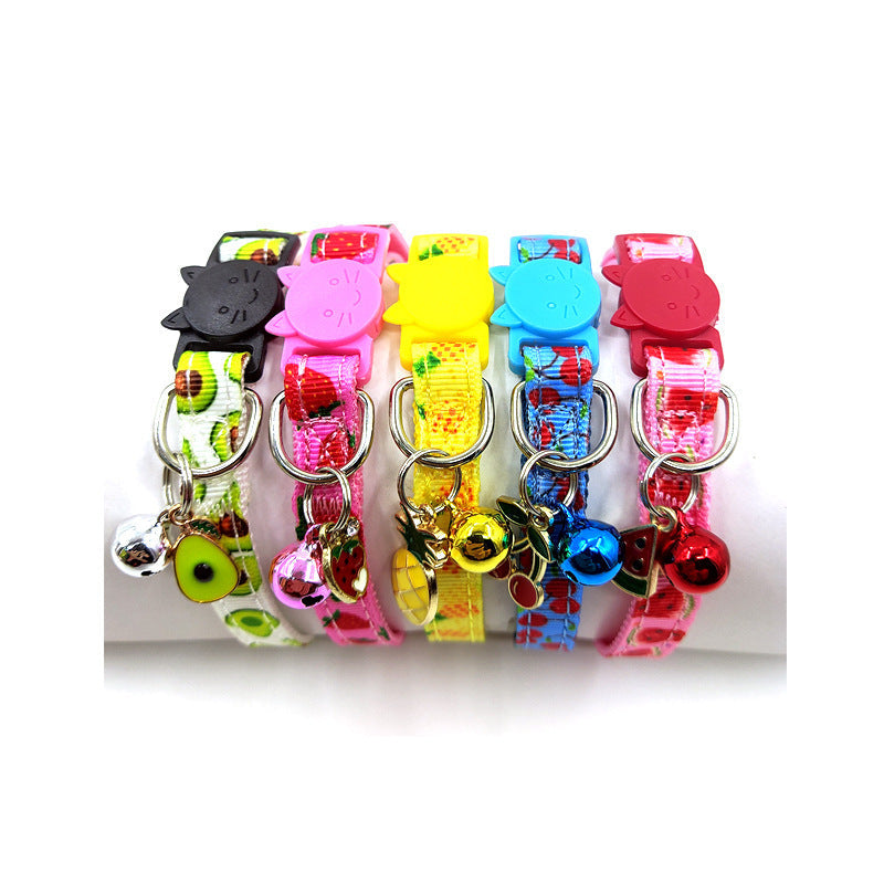 Adorable Print Bell CollarAmalgamite Pets My StoreCatAdd a pop of personality to your feline friend with our charming fruit-print bell collar! Perfect for safety and style, this adjustable nylon collar (1cm wide × 18-3Adorable Print Bell Cat Collar – Fun Fruit Designs