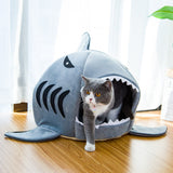 Shark-Themed Pet Bed for Cats & Small Dogs