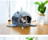 Shark-Themed Pet Bed for Cats & Small Dogs