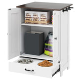 Dog Feeding Station, Dog Food Storage Cabinet With Hidden Dog Bowls