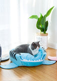Shark-Themed Pet Bed for Cats & Small Dogs