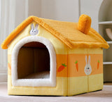 Self-Warming Foldable Dog House – Winter-Proof Pet Cave Bed