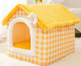 Self-Warming Foldable Dog House – Winter-Proof Pet Cave Bed