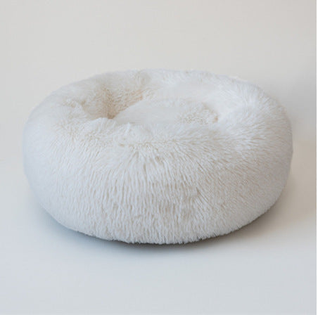 Luxury Round Pet Bed for Small Dogs & Cats – Plush Donut
