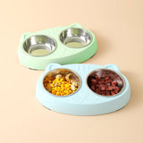 2-in-1 Stainless Steel Bowls – Serve Food & Water in One Sturdy, Slip-Proof Station!
