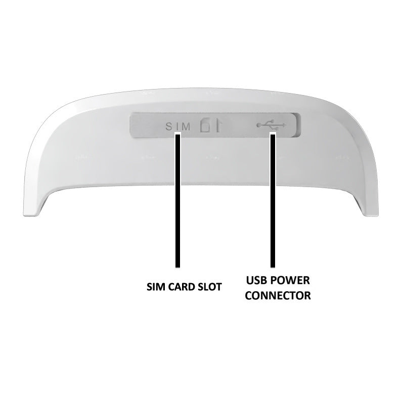 Cat GPS Tracker device showing SIM card slot and USB power connector ports for pet tracking.