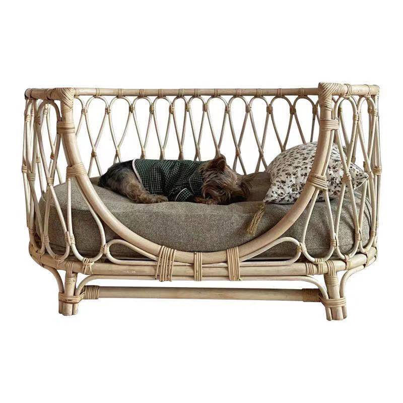 Pet Bed Handmade Rattan Woven Pet Bed