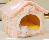 Self-Warming Foldable Dog House – Winter-Proof Pet Cave Bed