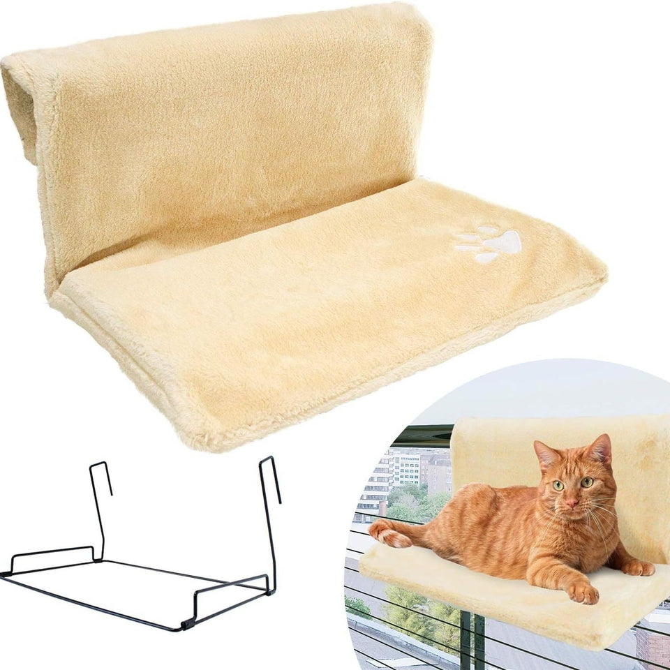 Plush L-shaped Cat Hammock Hanging Cat Nest