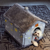 Self-Warming Foldable Dog House – Winter-Proof Pet Cave Bed