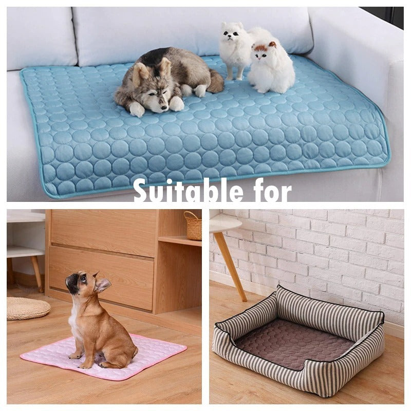 Dog Cooling Mat for Hot Weather – Chilled Pet Pad for Beds, Crates & Travel