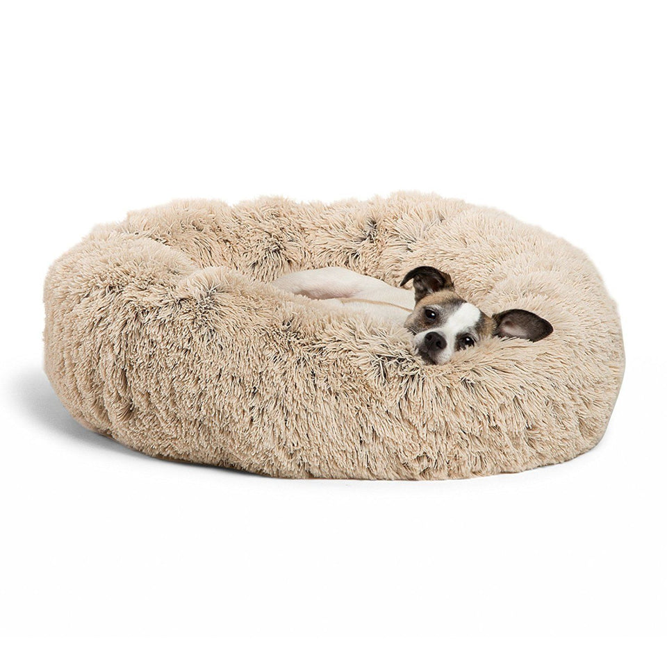 Luxury Round Pet Bed for Small Dogs & Cats – Plush Donut