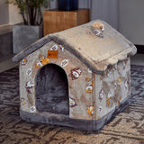 Self-Warming Foldable Dog House – Winter-Proof Pet Cave Bed