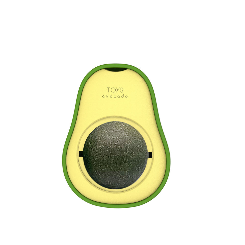 Avocado Catnip Toy – 360° Rotating Self-Cleaning Mint Ball for Cats.