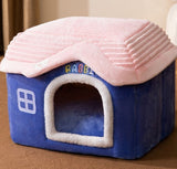 Self-Warming Foldable Dog House – Winter-Proof Pet Cave Bed