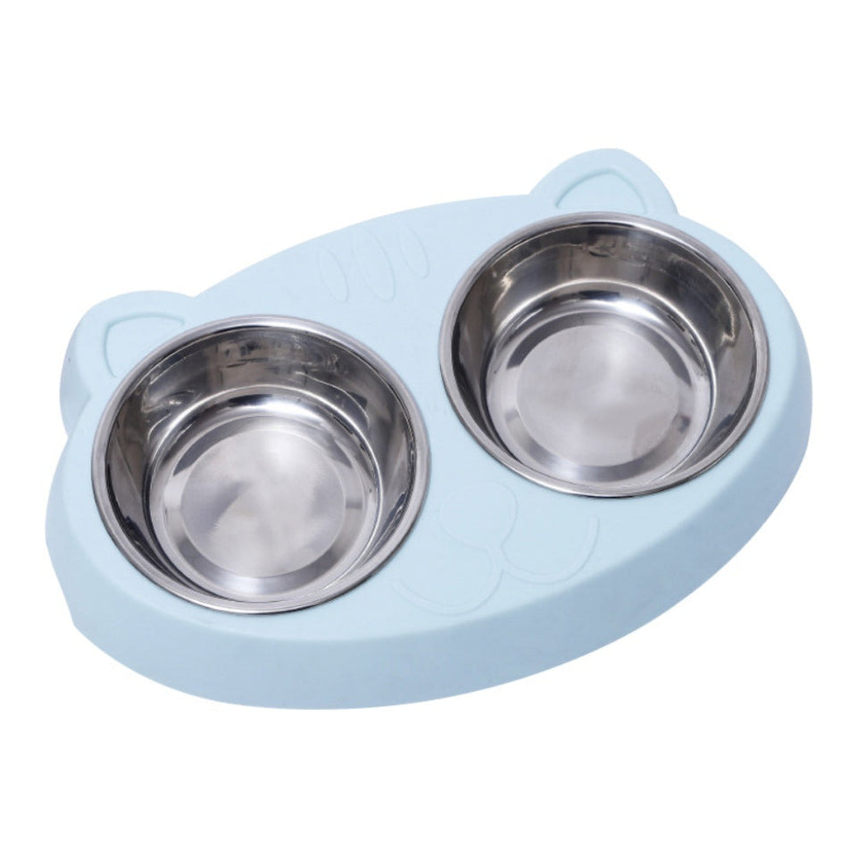 2-in-1 Stainless Steel Bowls – Serve Food & Water in One Sturdy, Slip-Proof Station!