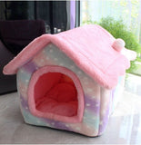 Self-Warming Foldable Dog House – Winter-Proof Pet Cave Bed