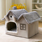 Self-Warming Foldable Dog House – Winter-Proof Pet Cave Bed