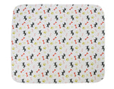 3-layer waterproof pet pad with dog and bone pattern, reusable and machine washable absorbent pee pad for dogs and cats.
