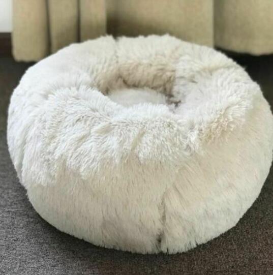 Luxury Round Pet Bed for Small Dogs & Cats – Plush Donut