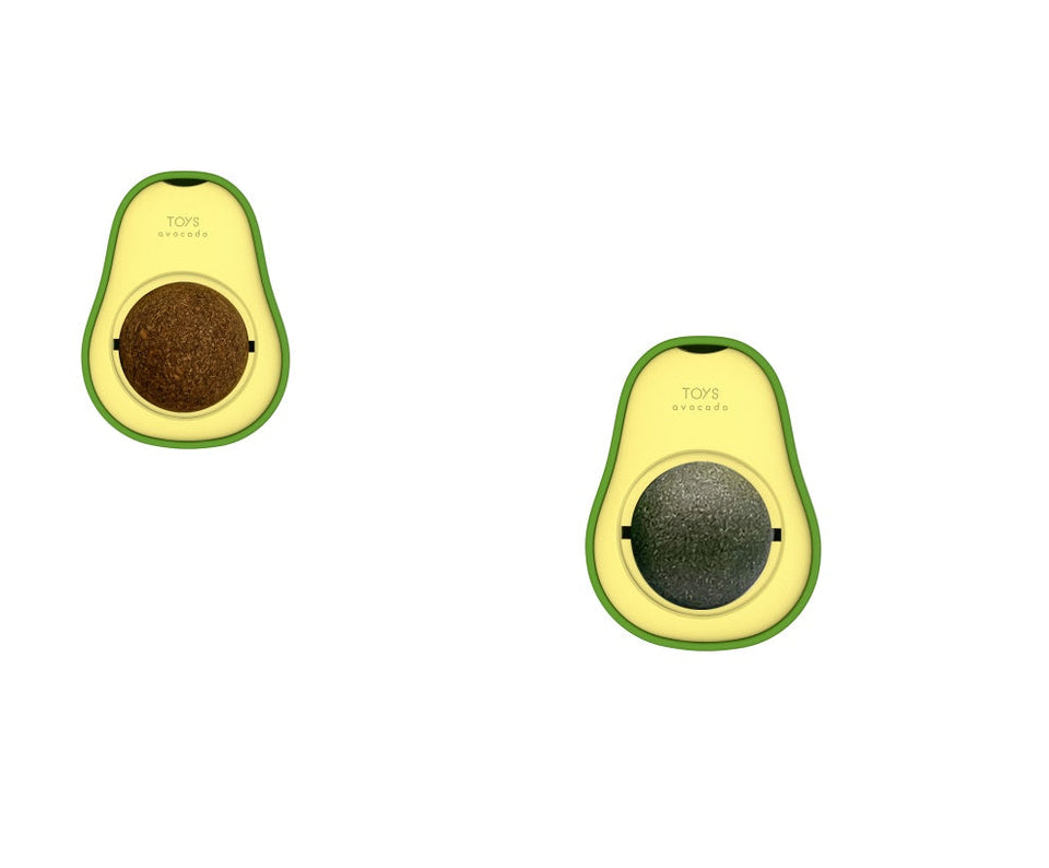 Avocado Catnip Toy – 360° Rotating Self-Cleaning Mint Ball for Cats.