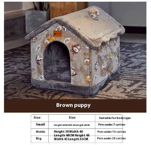 Self-Warming Foldable Dog House – Winter-Proof Pet Cave Bed