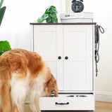 Dog Feeding Station, Dog Food Storage Cabinet With Hidden Dog Bowls