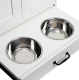 Dog Feeding Station, Dog Food Storage Cabinet With Hidden Dog Bowls
