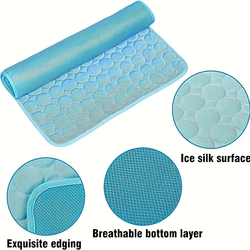 Dog Cooling Mat for Hot Weather – Chilled Pet Pad for Beds, Crates & Travel