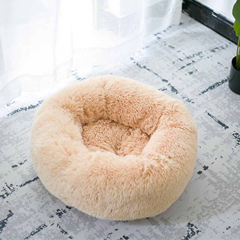 Luxury Round Pet Bed for Small Dogs & Cats – Plush Donut