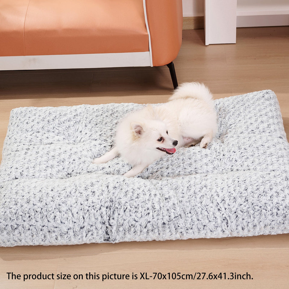 Luxury rose velvet ultra-plush round dog bed with soft fleece and orthopedic support in XL size