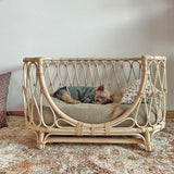 Pet Bed Handmade Rattan Woven Pet Bed