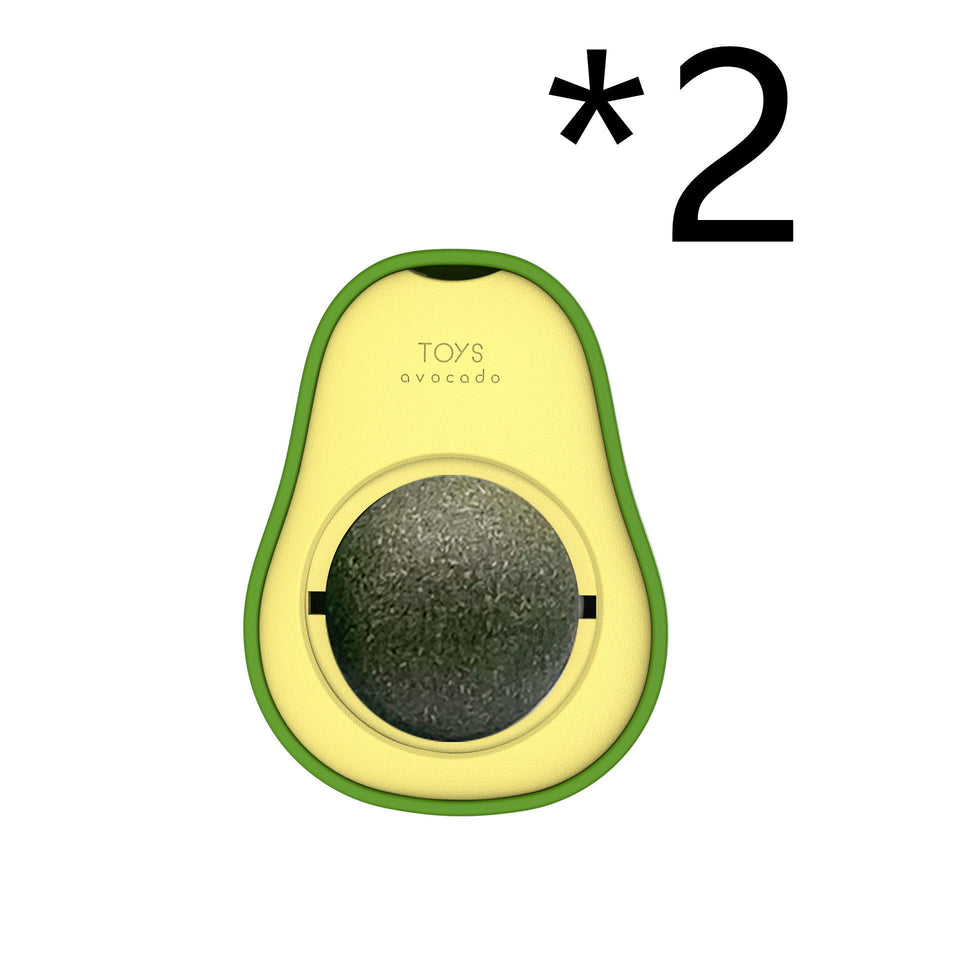 Avocado Catnip Toy – 360° Rotating Self-Cleaning Mint Ball for Cats.
