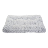 Luxury rose velvet dog bed cushion with plush, quilted design for pet comfort and support