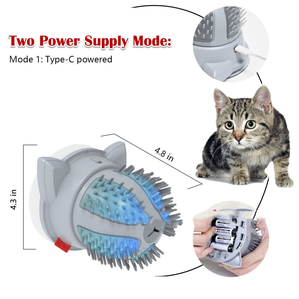 Electric Pets Cat Brush with LED light, dual power supply, and massage features for cats