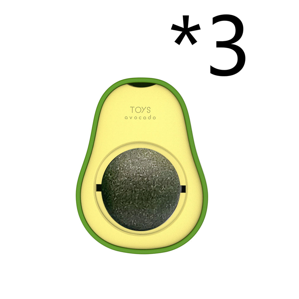 Avocado Catnip Toy – 360° Rotating Self-Cleaning Mint Ball for Cats.