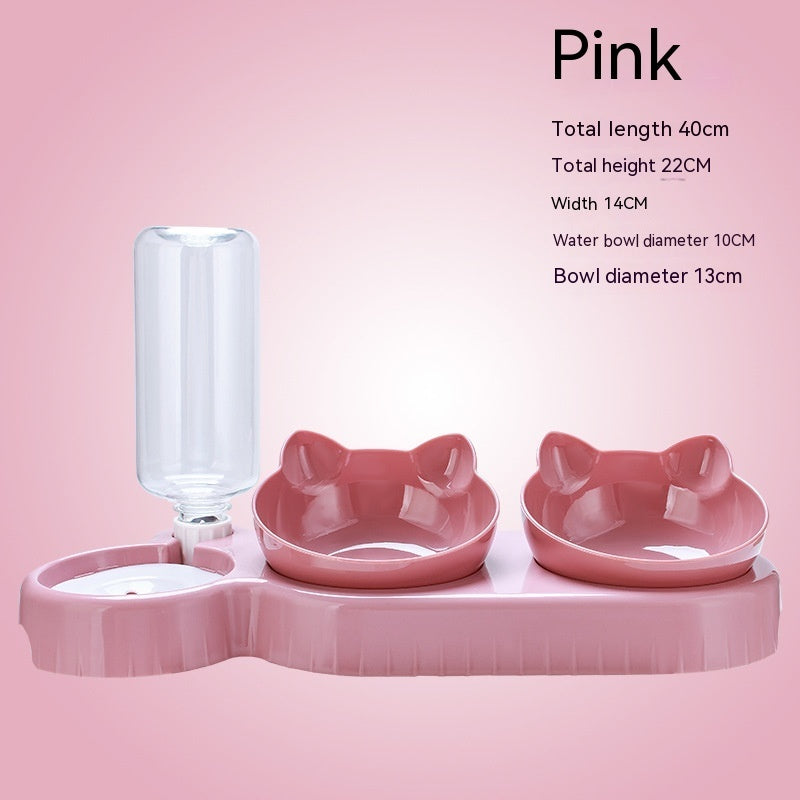Plastic Double BowlAmalgamite Pets My StoreCatProduct information:
 
 Specifications: three bowls (dark blue), three bowls (pink), three bowls (light blue), three bowls (light gray), three bowls carton
 
 MateriPlastic Double Bowl Anti Roll Pet Products For Cats