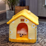 Self-Warming Foldable Dog House – Winter-Proof Pet Cave Bed