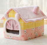 Self-Warming Foldable Dog House – Winter-Proof Pet Cave Bed