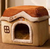Self-Warming Foldable Dog House – Winter-Proof Pet Cave Bed